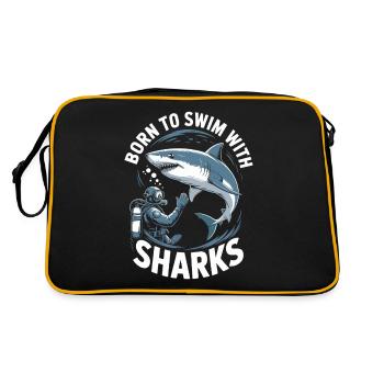 Born to swim with sharks - Retro Bag - black/gold - Back