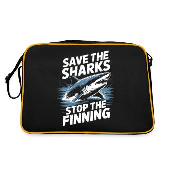 Save the Sharks Stop the Finning - Retro Bag - black/gold - Back