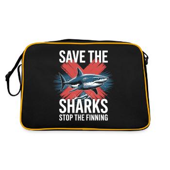 Sauvez les requins, arrêtez l’enlèvement des ailerons - Sac Retro - noir/or - Dos
