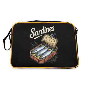 Retro Sardines Vintage Fish Graphic Canned Fish - Retro Bag - black/gold - Back