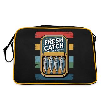 Sardines Retro Vintage Freshly Caught Art - Retro Bag - black/gold - Back