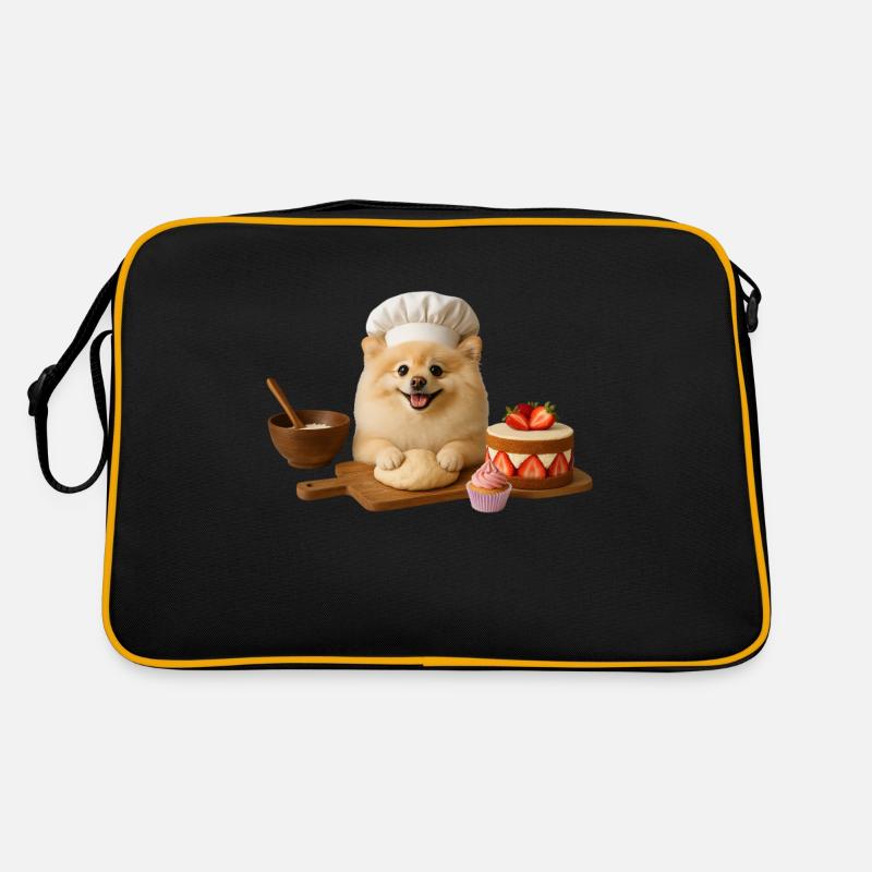 Zwergspitz Backen Kuchen Kekse Retro Tasche