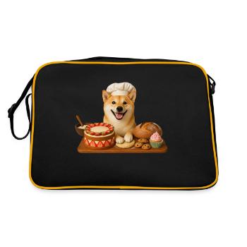Shiba Inu Cuisson de biscuits pour gâteaux - Sac Retro - noir/or - Dos