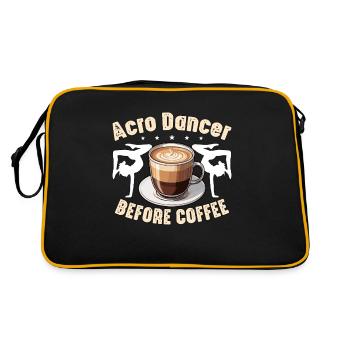 Acro Dancer Before Coffee Gymnastics Coffee Lover - Retro Bag - black/gold - Back