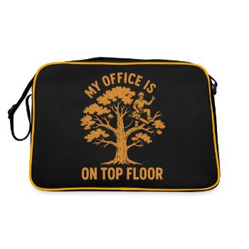 Mein Büro ist im obersten Stockwerk - Retro Tasche - Schwarz/Gold - Hinten
