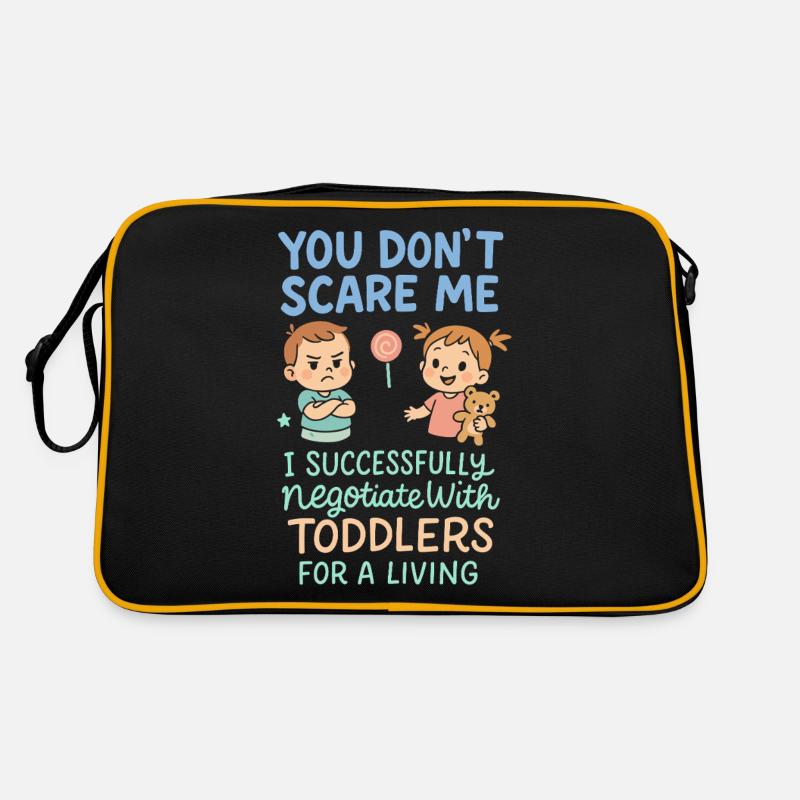 Du machst mir keine Angst, ich verhandle - Retro Tasche - Schwarz/Gold