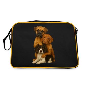 Chien Chiens Chiens mignons - Sac Retro - noir/or - Dos