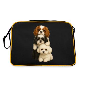 Chien Chiens Chiens mignons - Sac Retro - noir/or - Dos