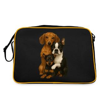 Chien Chiens Chiens mignons - Sac Retro - noir/or - Dos