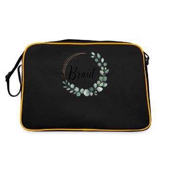 Couronne de fleurs de mariée Eucalyptus Enterrement de vie de garçon Mariage - Sac Retro - noir/or - Dos
