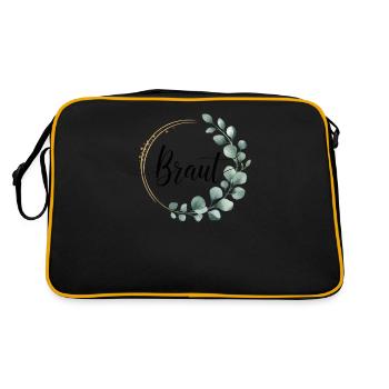 Couronne de fleurs de mariée Eucalyptus Enterrement de vie de garçon Mariage - Sac Retro - noir/or - Dos