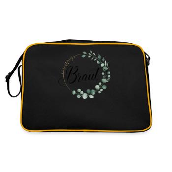 Couronne de fleurs de mariée Eucalyptus Enterrement de vie de garçon Mariage - Sac Retro - noir/or - Dos