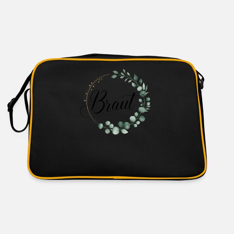 Braut Blumenkranz Eukalyptus JGA Hochzeit Retro Tasche