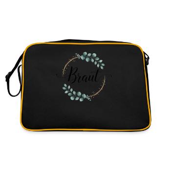 Couronne de fleurs de mariée Eucalyptus Enterrement de vie de garçon Mariage - Sac Retro - noir/or - Dos