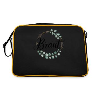 Couronne de fleurs de mariée Eucalyptus Enterrement de vie de garçon Mariage - Sac Retro - noir/or - Dos