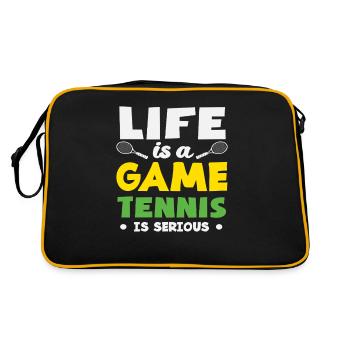 La vie est un jeu Joueur de tennis Dicton - Sac Retro - noir/or - Dos