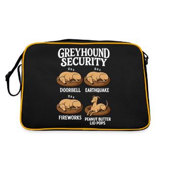 Windhund Greyhound - Retro Tasche - Schwarz/Gold - Hinten