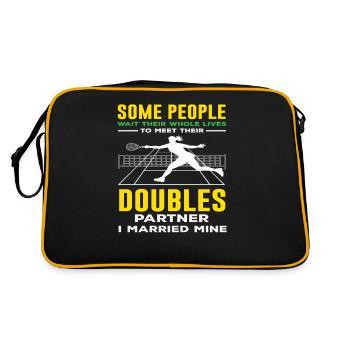 Tennis Player Doubles Partner Life - Retro Bag - black/gold - Back