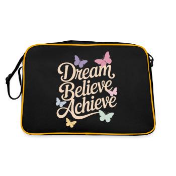 Rêves, Foi, Réalisation, Affirmations positives - Sac Retro - noir/or - Dos