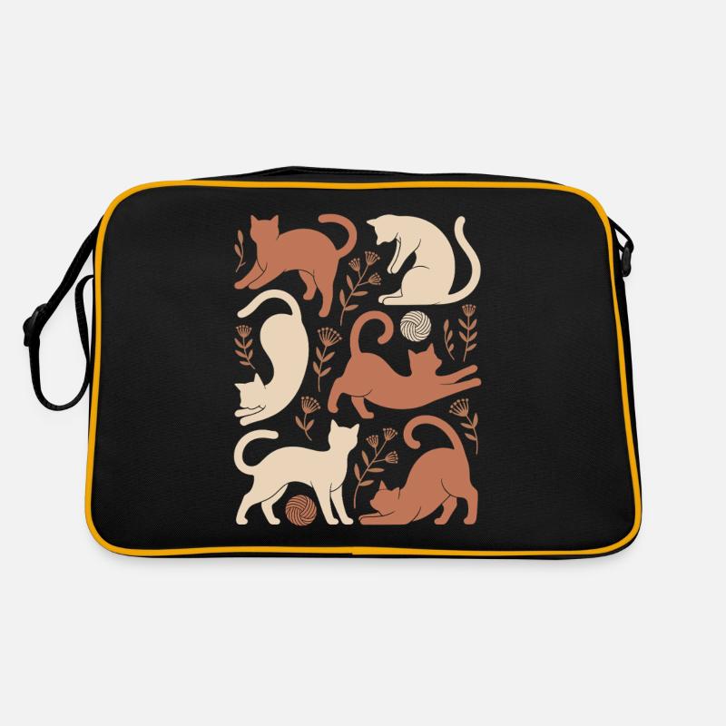 Boho Cats And Flowers Magical Pattern Retro Bag