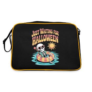 Squelette en attente d’Halloween - Sac Retro - noir/or - Dos