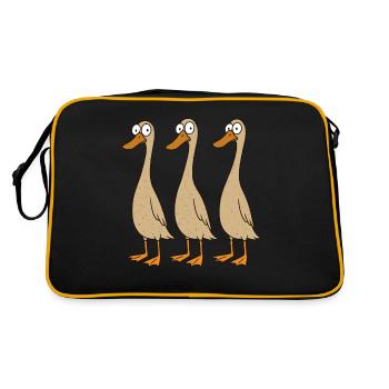 Canards Drôles Canards Canard Maman Canard Papa - Sac Retro - noir/or - Dos