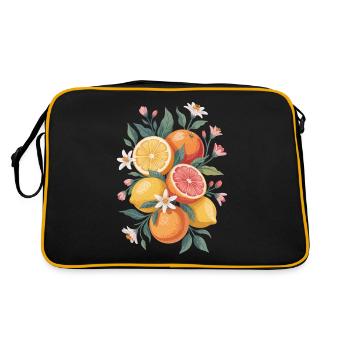 Style bohème avec des agrumes et des fleurs - Sac Retro - noir/or - Dos
