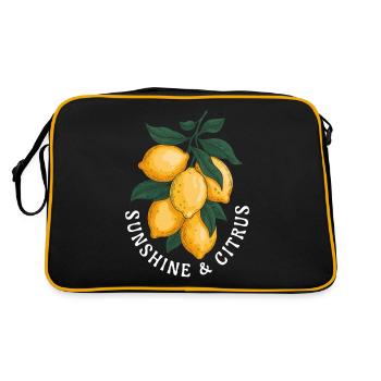 Motif Soleil et Agrumes - Sac Retro - noir/or - Dos