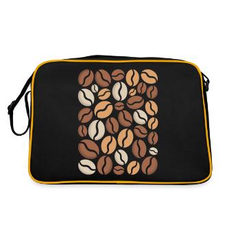 Coffee Bean Pattern Lover - Retro Bag - black/gold - Back