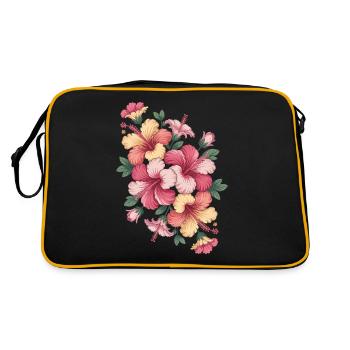 Hibiscus Boho Fleur Dreamy Design - Sac Retro - noir/or - Dos