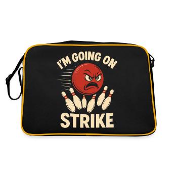 Ich gehe in den Streik - Retro Tasche - Schwarz/Gold - Hinten