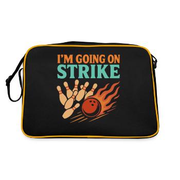 Ich gehe in den Streik - Retro Tasche - Schwarz/Gold - Hinten
