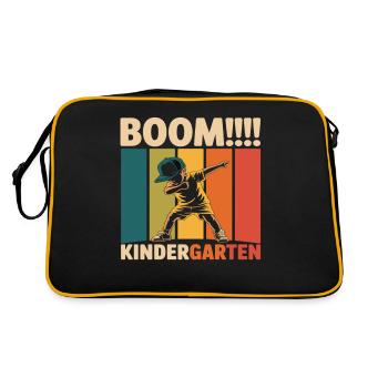 Funny Kindergarten Dab Design for Kids - Retro Bag - black/gold - Back