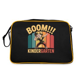 Funny Kindergarten Dab Design for Kids - Retro Bag - black/gold - Back