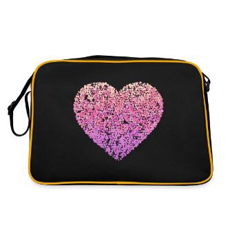 Coeur floral rose - Sac Retro - noir/or - Dos