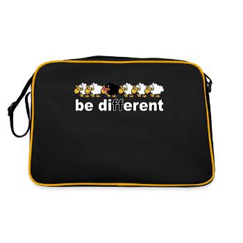 Sei anders Tauchen - Retro Tasche - Schwarz/Gold - Hinten
