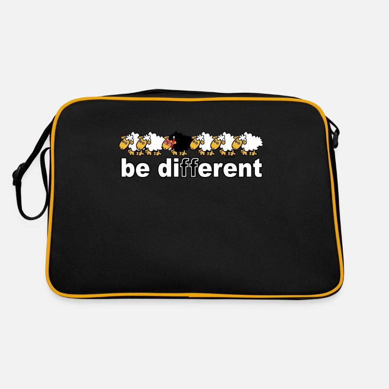 Sei anders Tauchen - Retro Tasche - Schwarz/Gold
