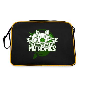 Go Vegan Food Gift for Homies Free Lifestyle - Sac Retro - noir/or - Dos