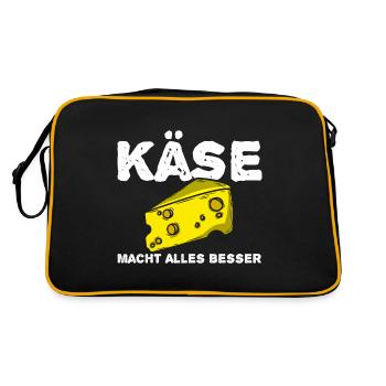 Käse - Retro Tasche - Schwarz/Gold - Hinten