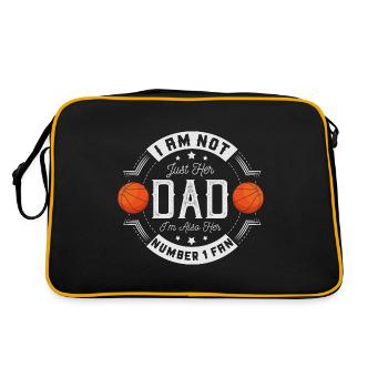 Number One Fan - Funny Basketball Dad Daughter - Retro Tasche - Schwarz/Gold - Hinten