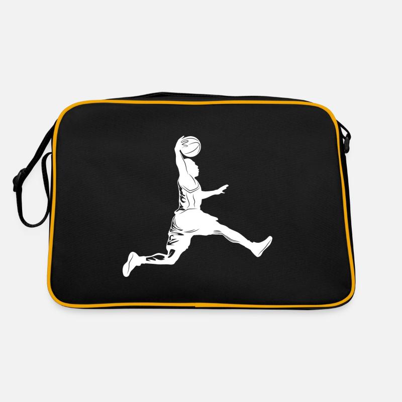 Basketball Silhouette - Retro Tasche - Schwarz/Gold