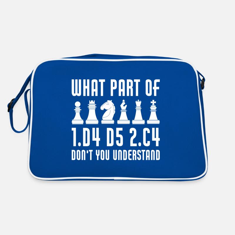 Drôle d’échecs Ouverture Queen’s Gambit Joueur d’échecs Sac Retro