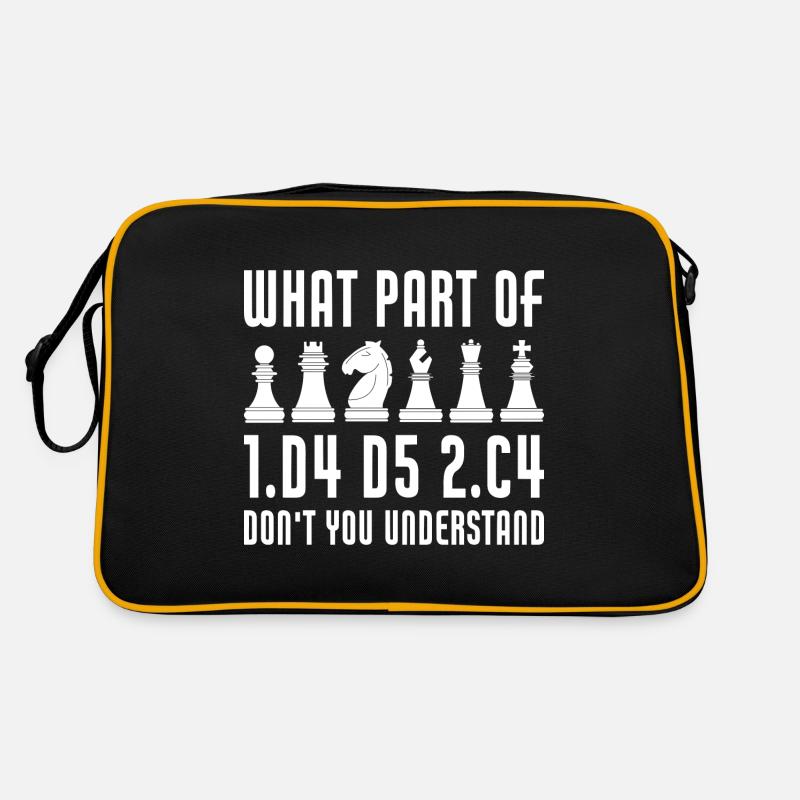 Funny Chess Opening Queen's Gambit Chess Player Retro Tasche