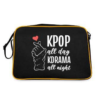 Kdrama all night. Musician Gift - Retro Bag - black/gold - Back