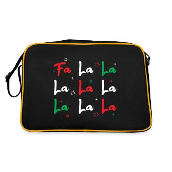 Fa la la. Chanteur de Noël. Cadeau - Sac Retro - noir/or - Dos