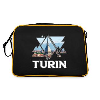 Turin Turin Turin Italie Ville Skyline Accueil Amour - Sac Retro - noir/or - Dos