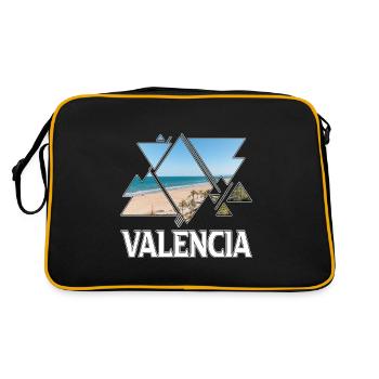 Valence Espagne Ville Skyline Vacances Amour - Sac Retro - noir/or - Dos
