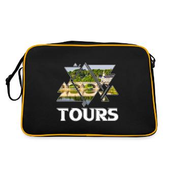 Tours France City Skyline Accueil Amour - Sac Retro - noir/or - Dos