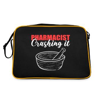 Pharmacist crushes it chemist gift - Retro Bag - black/gold - Back