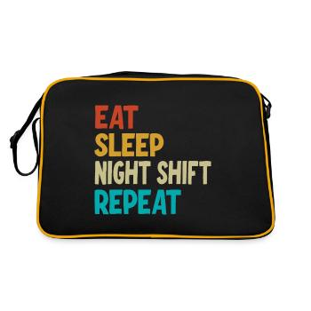 Eat Sleep Night Shift Repeat - Retro Bag - black/gold - Back